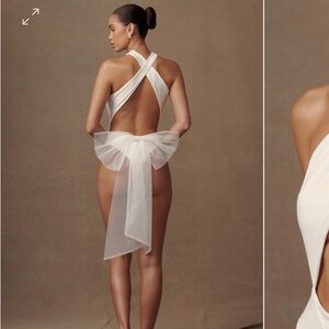 Never worn. Tulle Bow One Piece - White